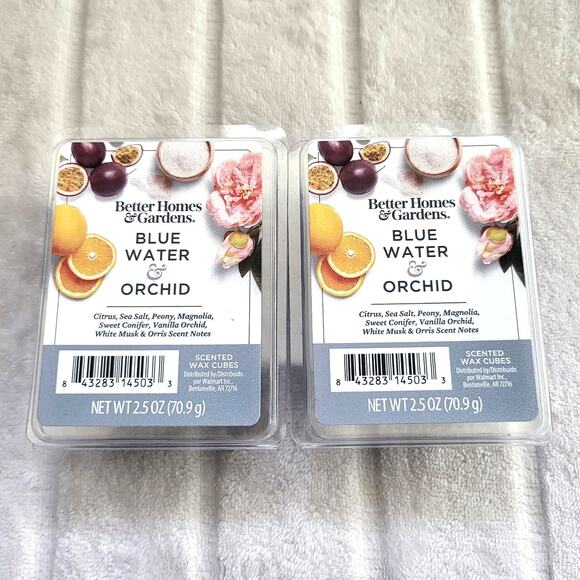 Rare Better Homes & Gardens Blue Water & Orchid Wax Cubes - NEW - Picture 1 of 2